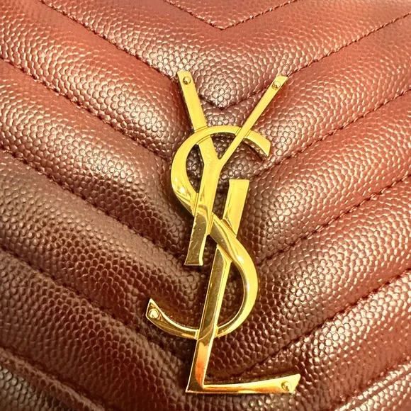 YSL AUTHENTIC medium sized gorgeous maroon color wallet on chain - Picture 9 of 12